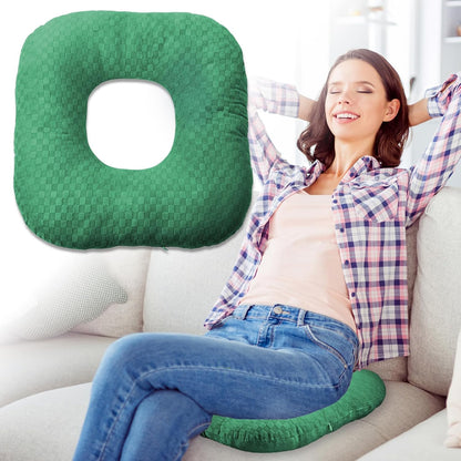 Stuffed Donut Pillow Seat Cushion | for Tailbone and Coccyx Pain, Hemorrhoids, Bed Sores, Pregnancy, Prostate, Surgery Recovery, Sitting Pressure Relief, for Home, Office and Car (Grey)