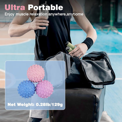 WOVTE Massage Lacrosse Ball for Sore Muscles, Shoulders, Neck, Back, Foot, Body, Deep Tissue, Trigger Point, Muscle Knots, Yoga and Myofascial Release (Blue)
