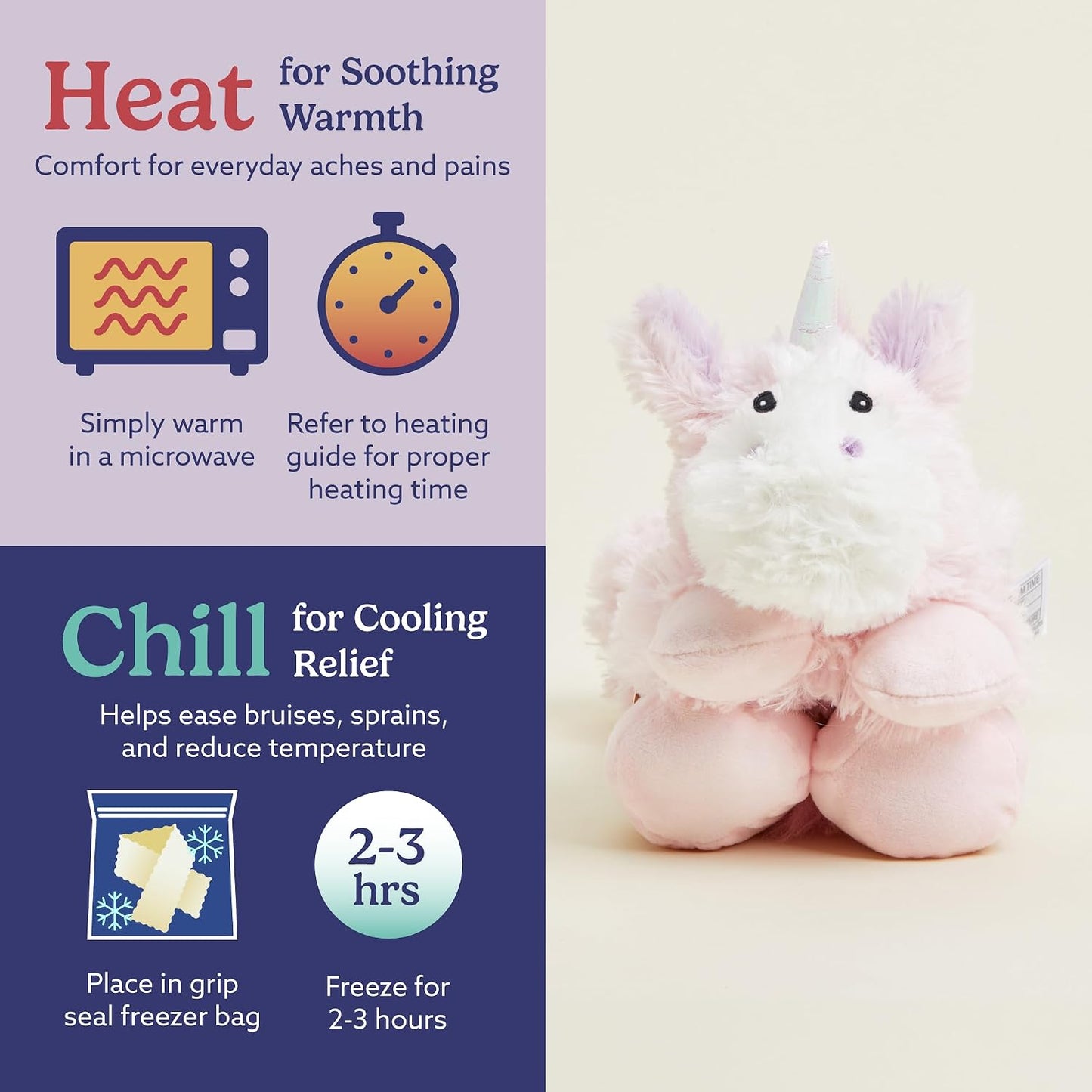 warmies Microwavable Neck & Shoulder Wrap - Dual-Temperature Heat Pack for Aches & Pain - Lavender-Scent Neck Warmer - Weighted Cervical & Shoulder Heating Pad - 2 lb, One Size, White/Pink
