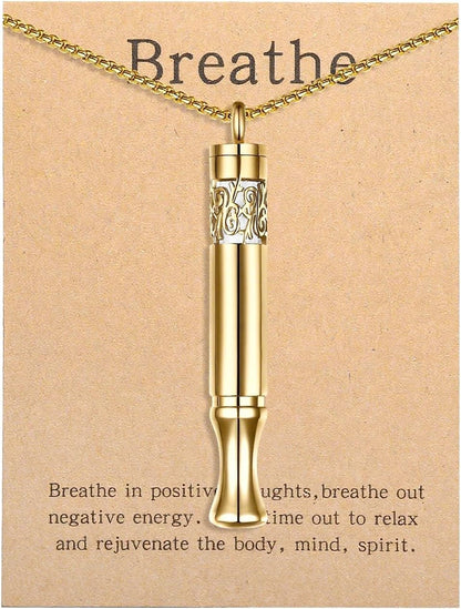Quit Smoking Aid Necklace Stainless Steel Aromatherapy Diffuser (Rainbow)