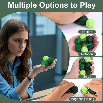 BUSOHA Silicone Fidget Balls - 4 Pack Fidget Toys Adults Sensory Toys Stress Balls for Adults Teens Gifts for Calming,Autism and ADHD Office