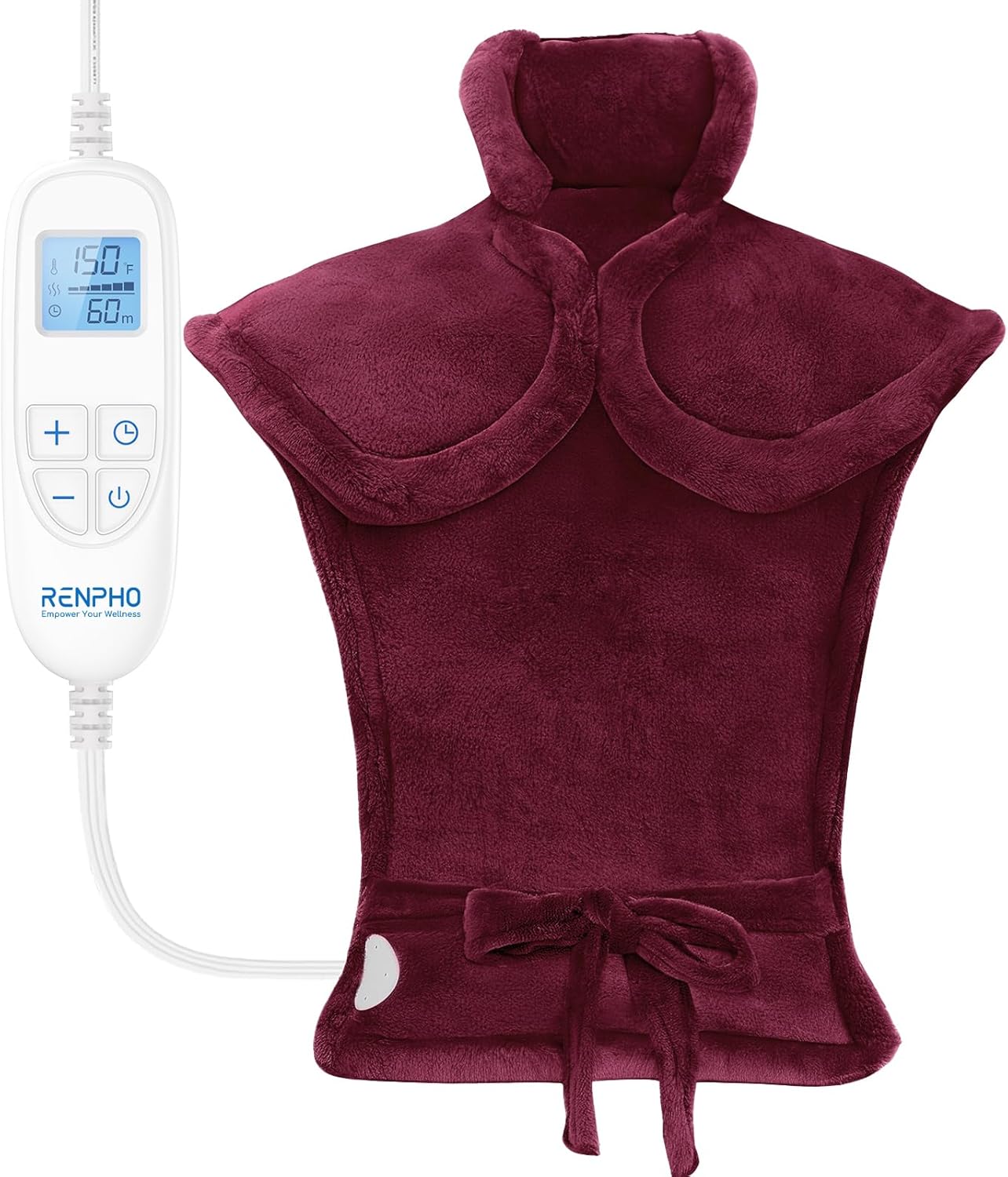 RENPHO Fathers Day Dad Gifts, Electric Heating Pad - 6 Heat Levels for Neck Shoulder and Back, Birthday Gifts for Women Men, Weighted Pad for Snug Fit, ETL Certified, FSA Eligible, 24"x33" Gray
