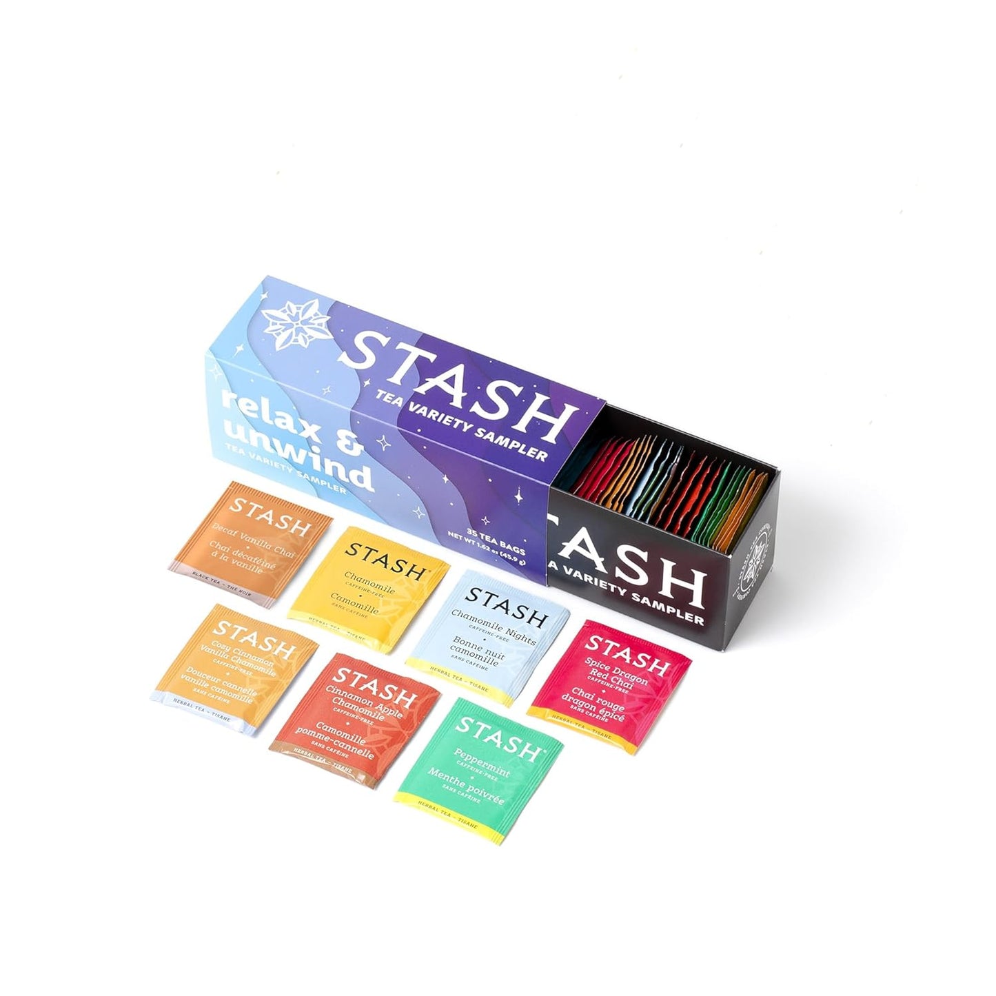 Stash Tea Soothing Herbal Tea 6 Flavor Variety Pack, 6 Boxes With 18-20 Tea Bags Each
