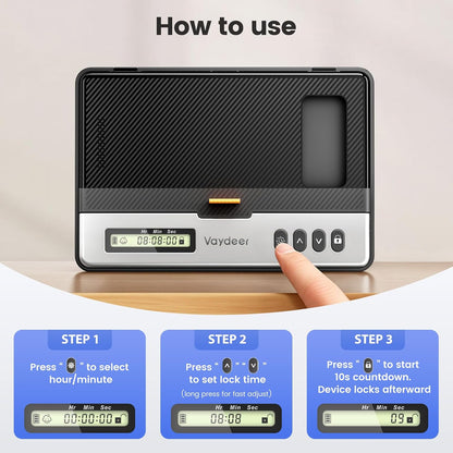 Vaydeer Phone Lock Box with Timer, 99-Hour Lock
