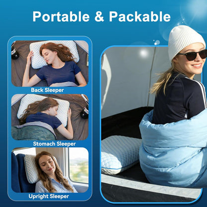 Thin Pillow for Sleeping, Cooling Gel Flat Pillow for Stomach and Back Sleepers, Ultra Slim Stomach Sleeping Pillows for Shoulder Neck Pain Relief, Low Profile Memory Foam Pillows 2.25-inches