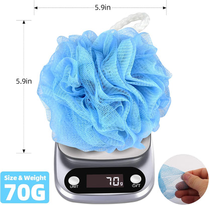 Chuya Bath Sponges Loofahs 70 Grams Large Size,4 Pack Shower Sponge Exfoliating Cleaning Bath Loofa Body Scrubber Balls for Women Men Children Washing