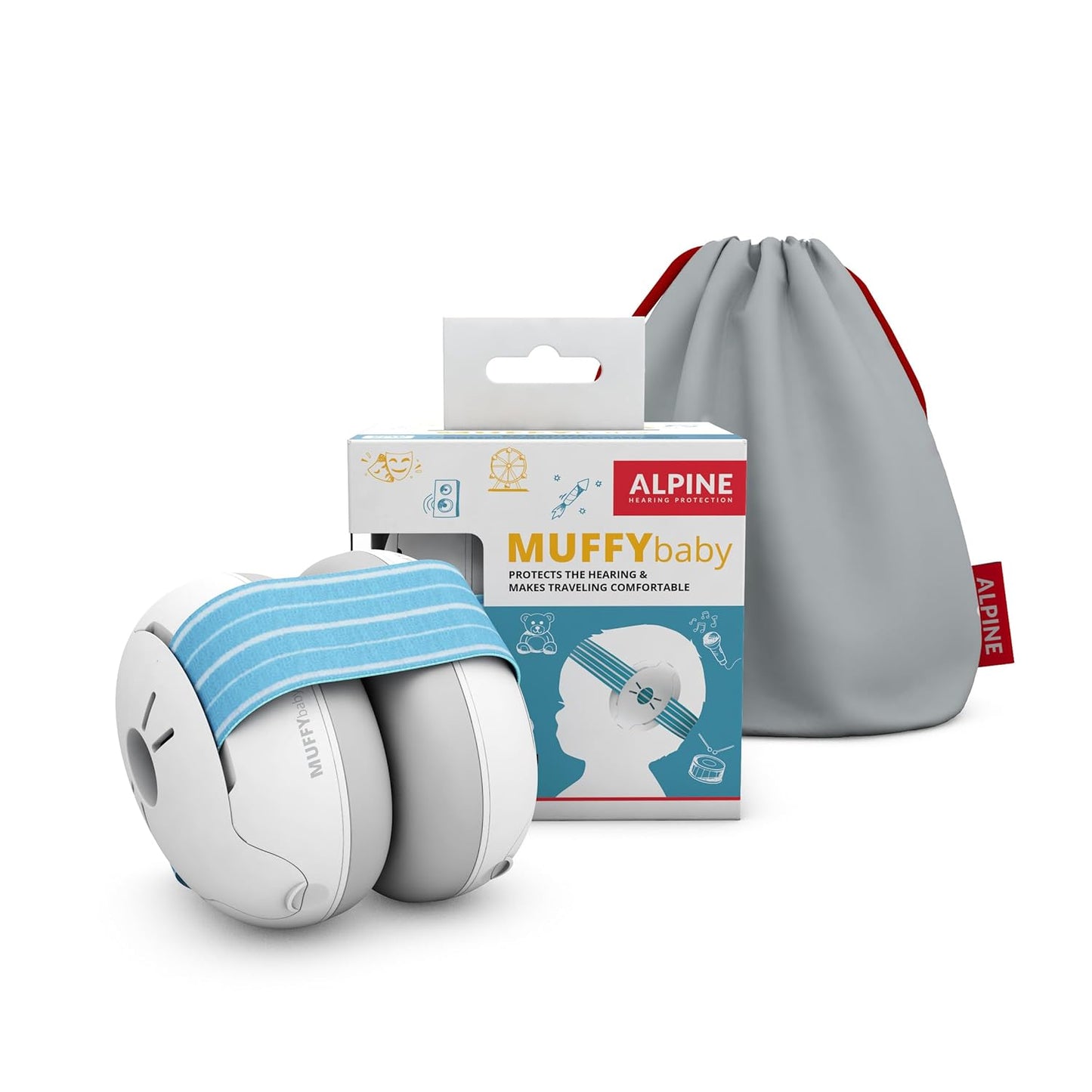 Alpine Muffy Baby Ear Protection for Babies and Toddlers up to 36 Months - CE & ANSI Certified - Noise Reduction Earmuffs - Comfortable Baby Headphones Against Hearing Damage & Improves Sleep - Blush