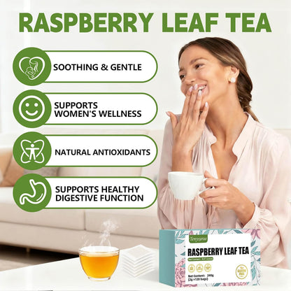 Raspberry Leaf Teabags–120 Tea Bags (2g/Bag), Made from 100% Raspberry Leaves Caffeine-Free | Sugar-Free | Gluten-Free | Vegan | Eco-Friendly Tea Bags