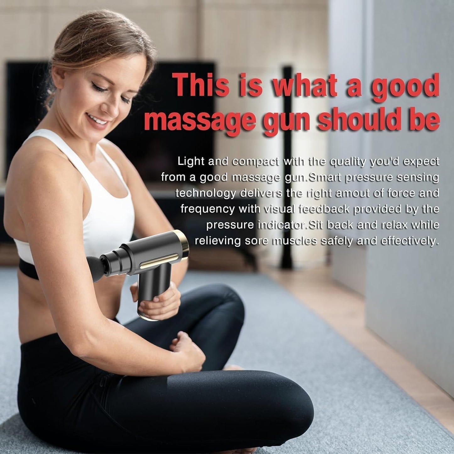 Jancane Mini Massage Gun, Deep Tissue Muscle Massager with 6 Speeds & 4 Heads, Super Quiet Handheld Percussion Massager for Pain Relief, Athletes, Office Workers & Parents, Portable Gift