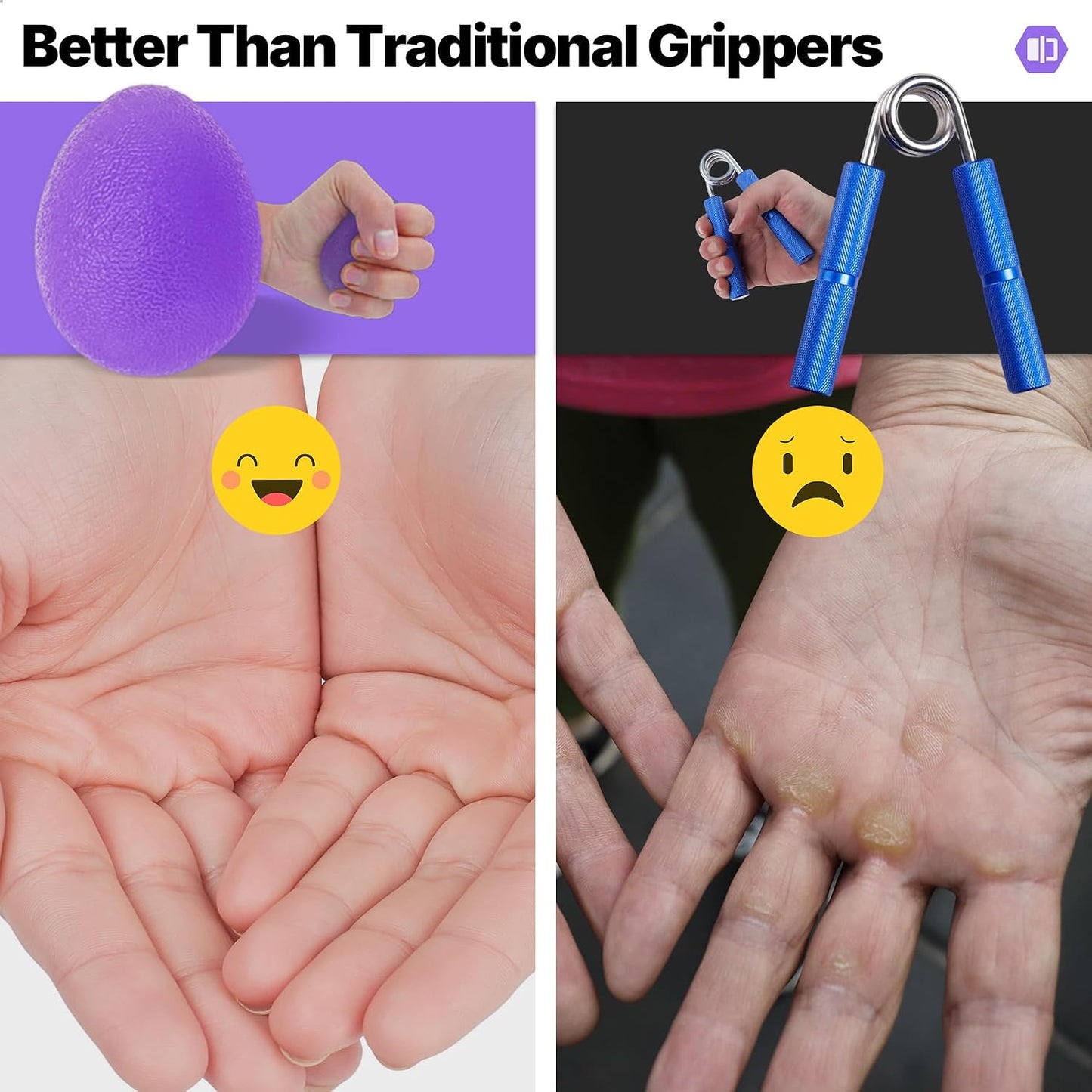 Stress Balls for Adults, Hand Exersicers for Strength, Squeeze Balls for Hand Therapy, Hand Exersice Balls for Hand, Finger and Wrist Training with Carrying Bag