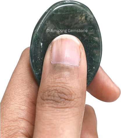 Amazing Gemstone Labradorite Thumb Worry Stone, Anxiety Stone, Healing Crystals - Piedra Crystal Fidget for Gift, Meditation, Calming, Relaxation, Stress Relief - Colors A