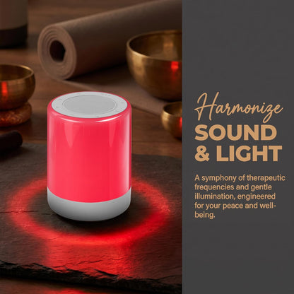Electronic Tibetan Singing Bowl Sound Machine, 8 Healing Frequencies, Red Night Light, Touch Control, Auto Timer, USB Plug-in, for Meditation, Sleep, Yoga & Chakra Healing
