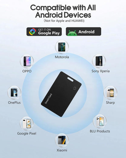 Zoilytech Wallet Tracker Card for Android 2 Pcs,Rechargeable Wallet Finder, Thin and Light Smart Card IP68 Waterproof GPS Tracker Item Locator for Find Hub App(Android Only)