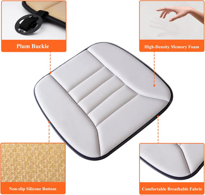 kingphenix Car Seat Cushion with 1.2inch Comfort Memory Foam, Seat Cushion for Car and Office Chair (Black)