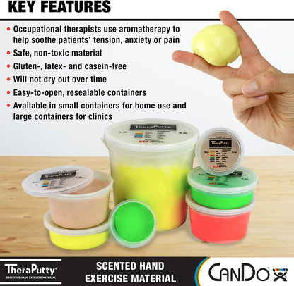 CanDo TheraPutty Scented Hand Exercise Putty for Rehabilitation, Exercises, Hand Therapy, Occupational Therapy, Cherry Red Soft 5lb