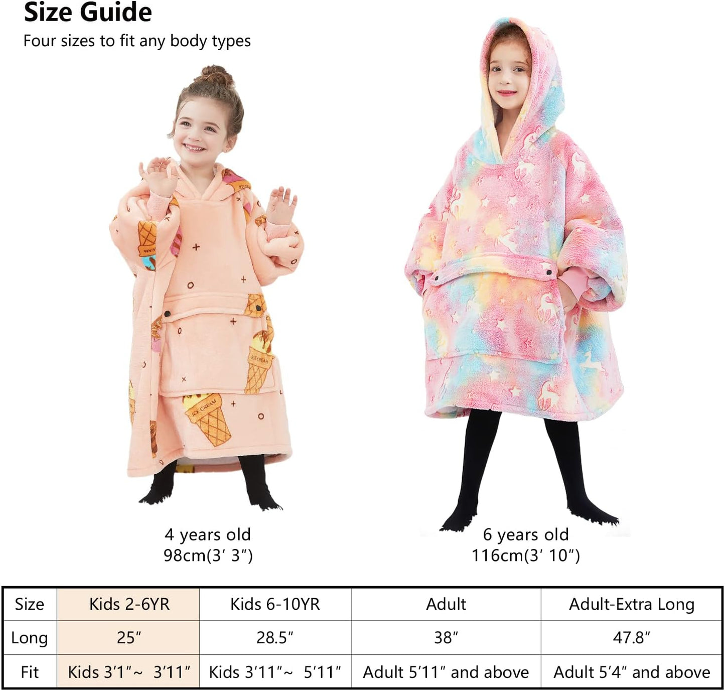 KFUBUO Wearable Blanket Hoodie for Adults Sherpa All Patterns Cat Oversized Sweatshirt Blanket with Pockets for Women