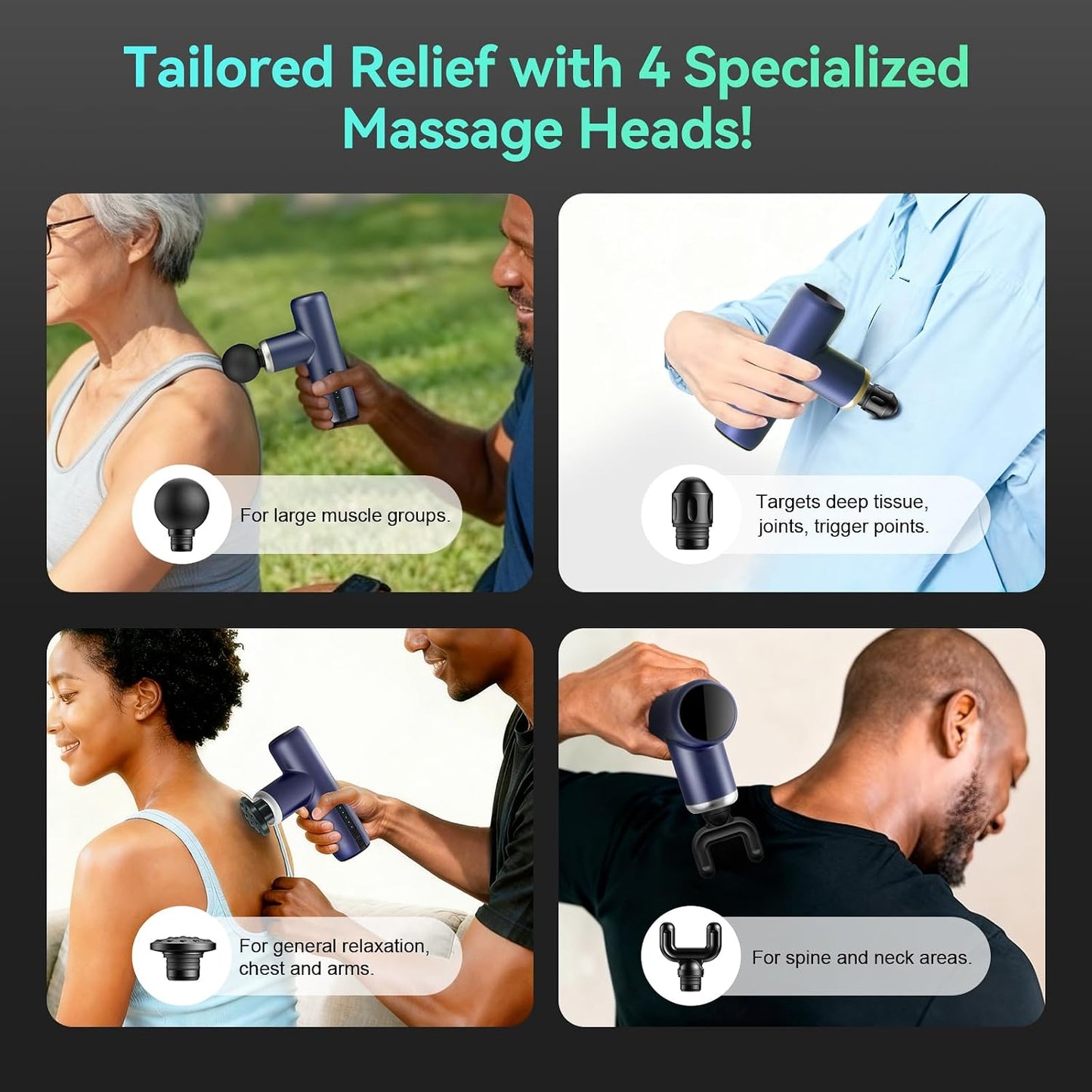 Mini Massage Gun Pocket-Sized Massage Gun Deep Tissue Quiet, Portable Percussion Muscle Travel Massager Gun, Back/Neck Massager for Pain Relief Deep Tissue (Gray)