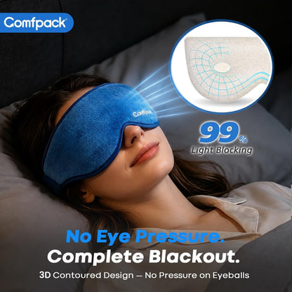 Comfpack Warm Compress for Eyes - Removable Microwavable Eye Mask with Moist Heat for Dry Eyes, Blepharitis & MGD, Chalazion, Remove Styes, Sinus Relief, Eye Heating Pad, Gift for Women Men