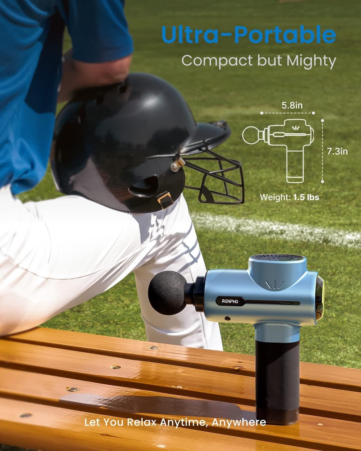 RENPHO Active+ Massage Gun, App-Controlled Guided Courses, Bluetooth
