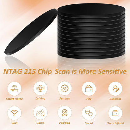 25mm Round NFC Tags NTAG215 NFC Coin Tags with Adhesive Back