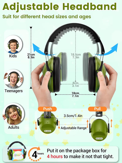 Dr.meter Ear Muffs for Noise Reduction: 27.4SNR Noise Cancelling Headphones for Kids Adults, EM100 Adjustable Hearing Protection Earmuffs for Monster Jam, Autism Sensory, Concerts, Fireworks