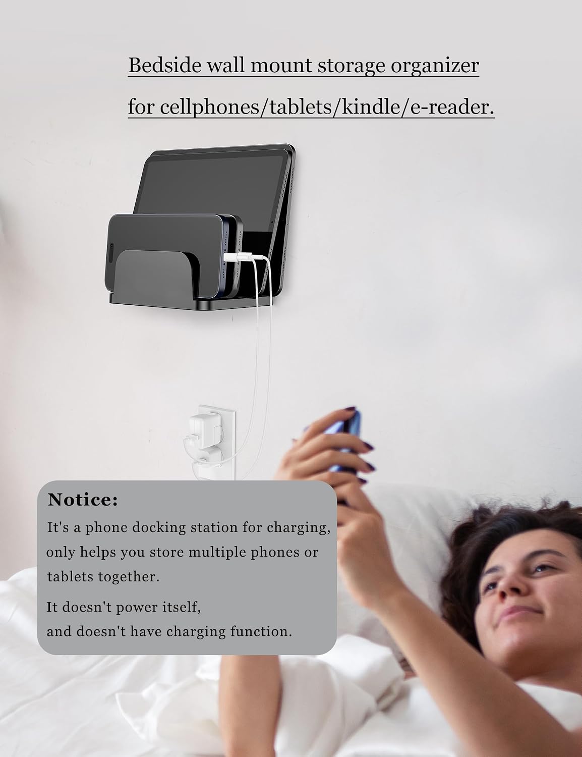 Wall Mount Phone Holder, (White)