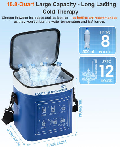 Cold Therapy Machine for Elbow, Ice Machine for Tennis Elbow&Post-Surgery Recovery, Cryotherapy Device with Temp Display & 3 Flow Modes, Adjustable Elbow Wrap for Arthritis, Bursitis, Swelling Relief