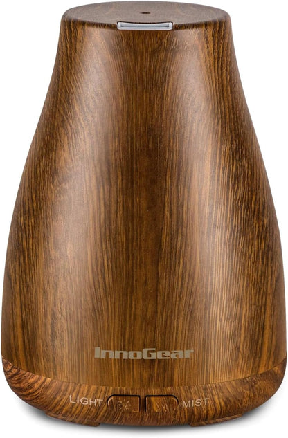 InnoGear Essential Oil Diffuser, Ultrasonic Diffusers for Home Aromatherapy Humidifier for Bedroom Room 7 Colors LED 2 Mist Mode Auto Off, Basic White