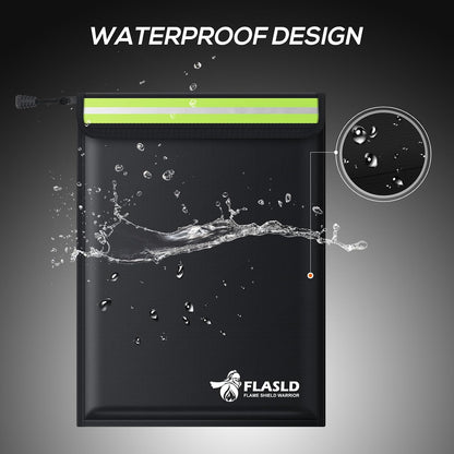 FLASLD Large Fireproof Document Bags, 24x12x12” Waterproof Storage Firesafe Bag, Fireproof Folder Safe Box for Cash, Valuables & Passport, Silicone Coating & Zipper Closure