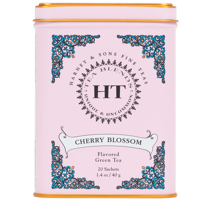 Harney & Sons HT Cherry Blossom Green Tea, 20 Sachets in Tin
