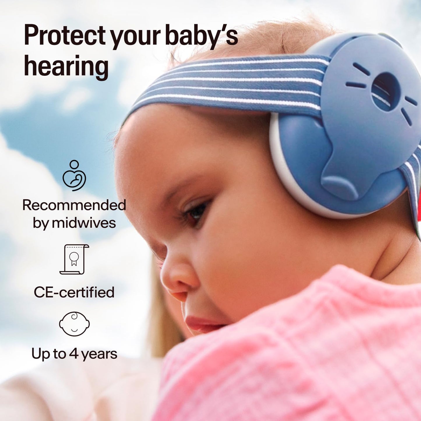 Alpine Muffy Baby Ear Protection for Babies and Toddlers up to 36 Months - CE & ANSI Certified - Noise Reduction Earmuffs - Comfortable Baby Headphones Against Hearing Damage & Improves Sleep - Blush