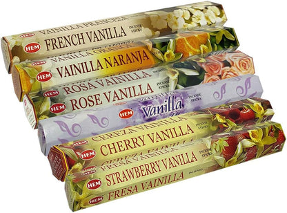 Hem Incense Sticks Variety Pack #23-120 Insence-Sticks (6 Incents x 20 Insense) + Incense Stick Holder with 6 Most Liked Scents Including Patchouli Dragons Blood White Sage Frankincense-Myrrh