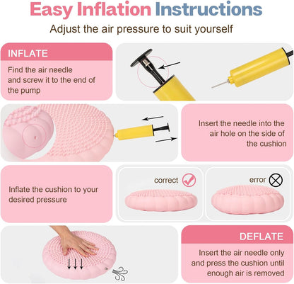 kisnbld Wobble Cushion, Extra Thick Wiggle Seat for Sensory Kids, Non-slip Balance Disc with Inflation Pump for Adults Core Strength, Posture Improvement & Physical Therapy (13.5in/34cm)