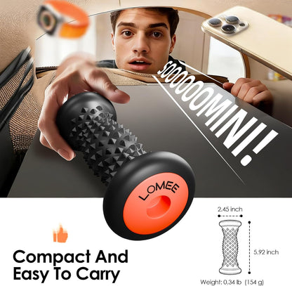 LOMEE Foot Roller Massager for Plantar Fasciitis, Foot Arch and Heel Pain Relief, Deep Tissue Muscle Massage, Feet Ergonomic & Rounded Top Design