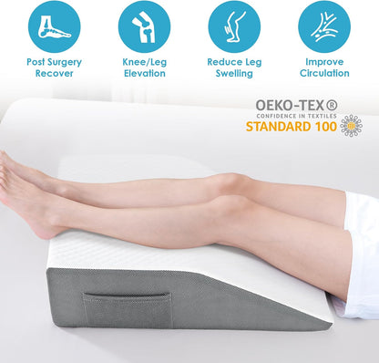Cozymaker 7.5-inch Bed Wedge Pillow for Sleeping Back Support Pain Relief