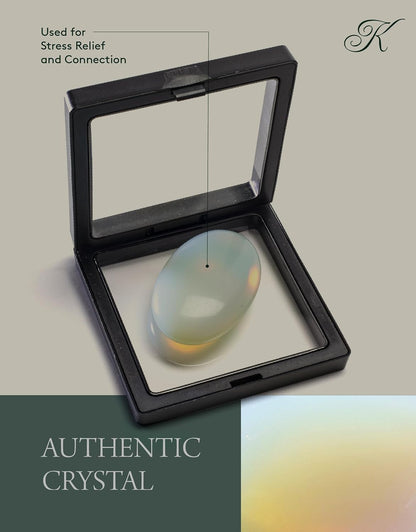 KALIFANO Palm Stone with Healing & Calming Effects - AAA+ Grade High Energy Worry Stone with Information Card - Reiki Crystal Used for Courage (Family Owned and Operated)