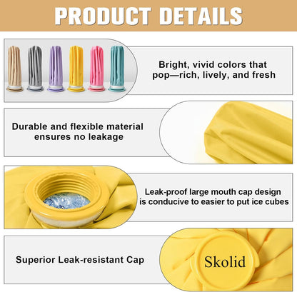 Ice Packs for Injuries Reusable, 6" 9" 11" Leakproof Ice Bags, Thickened Cold Pack Hot Therapy for Pain Relief, Swelling, Knee, Shoulder, Post-Surgery (3, Gray, 6"/9"/11")