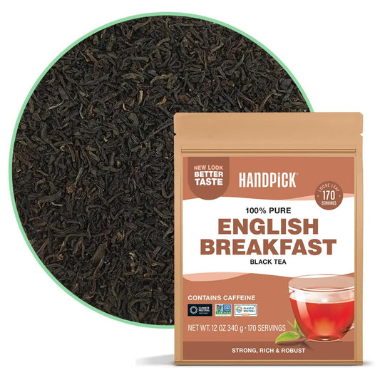 HANDPICK, English Breakfast Tea Loose Leaf (12oz|150+ Cups) Loose Black Tea