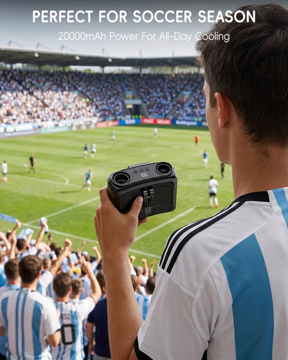 20000mAh Portable Personal Fan, 41Hours with True High Speed Dual Motors
