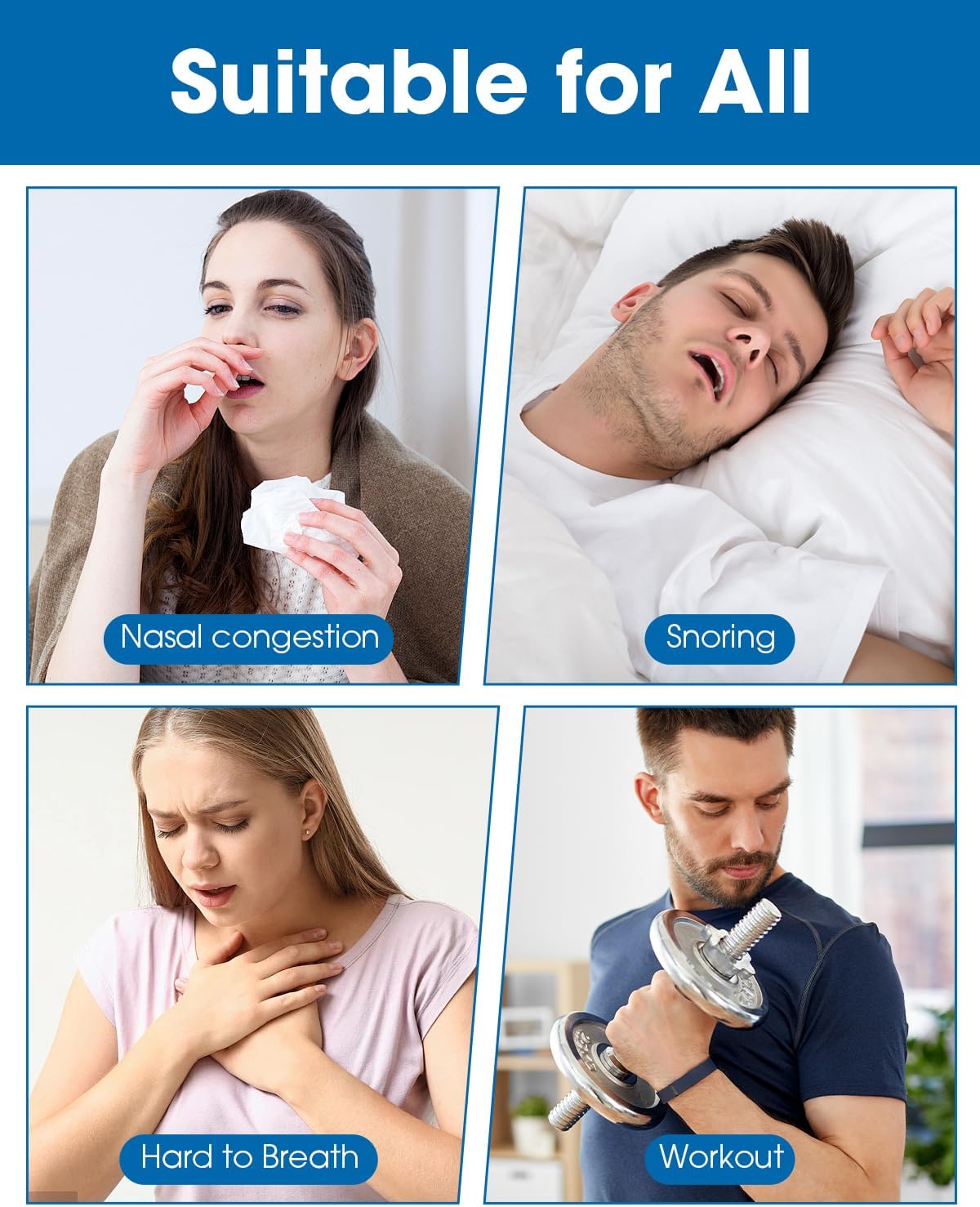 MQ 100ct Nasal Strips for Snoring Black Nose Strips for Breathing Extra Strength Snore Strips to Open Nasal Passages, Relieve Nasal Congestion