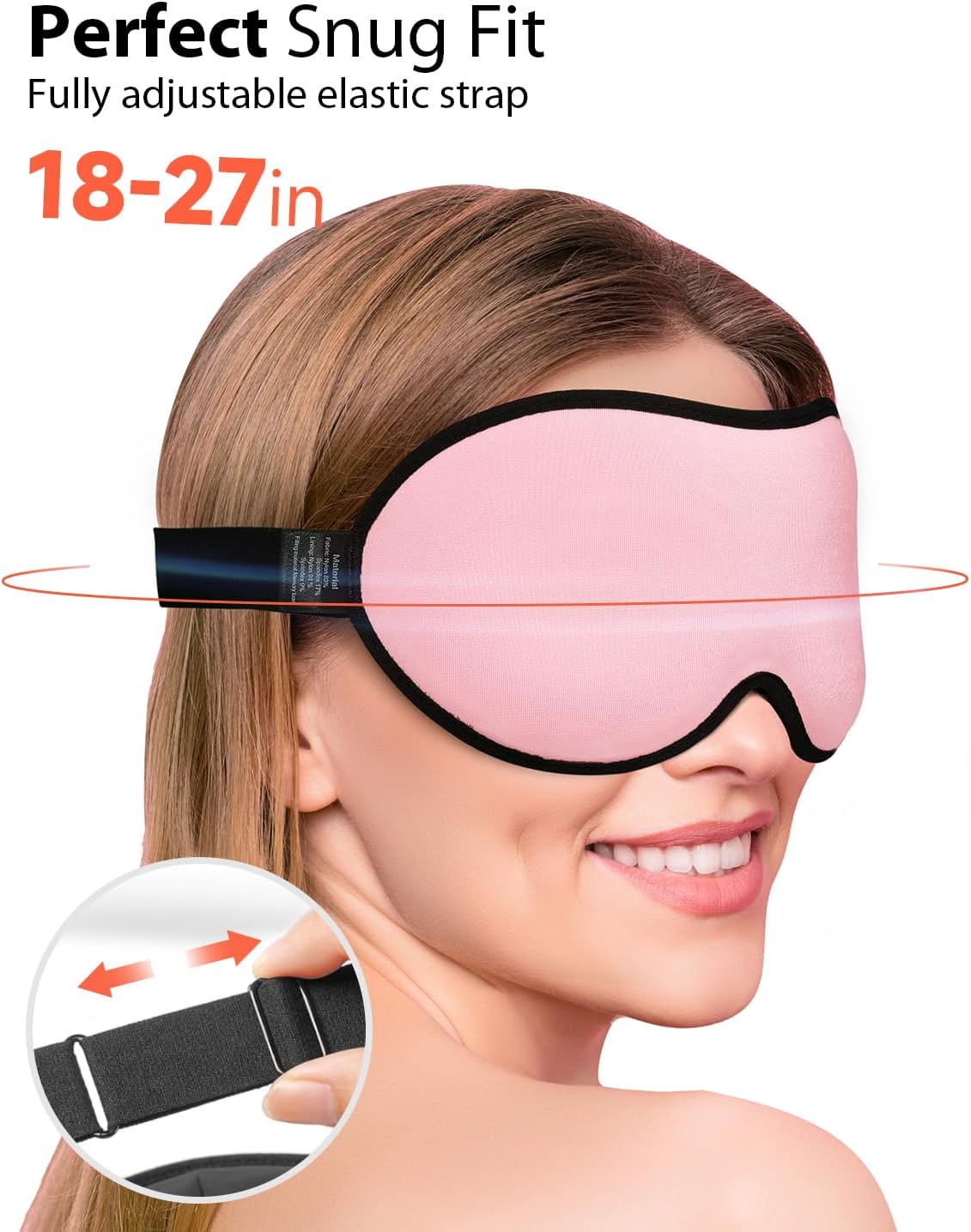 MABAO Weighted Sleep Mask - 100% Blackout Eye Mask for Sleeping for Women Men, 3D Contoured for Lash Extension, Zero Eye Pressure Memory Foam Cover, Soft Gentle Pressure Blindfold for Travel - Black