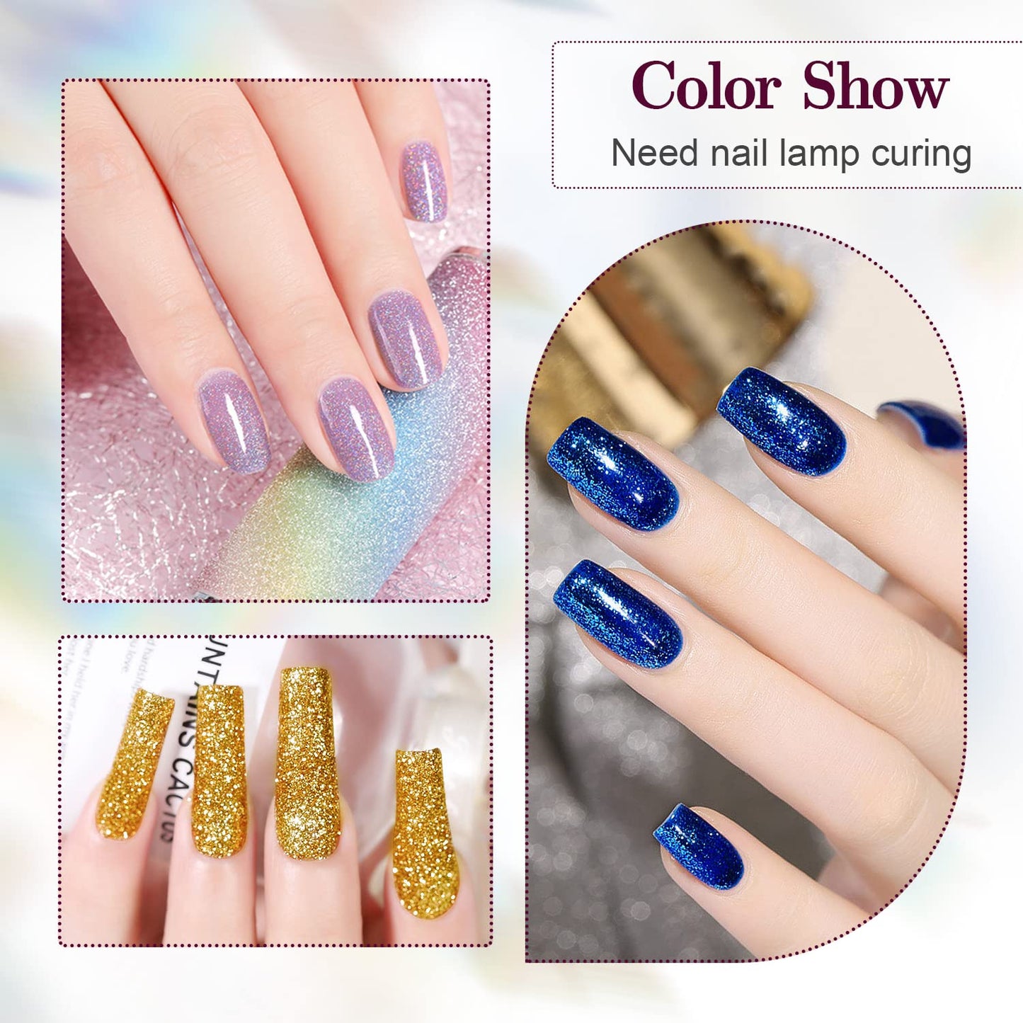 JODSONE Gel Nail Polish Kit 60 PCS with U V Light Soak off Base Top Coat 55 Shine Colors Gel Nail Kit Bright and Dark Brown Wine Red Series Manicure Set for Women and Girls