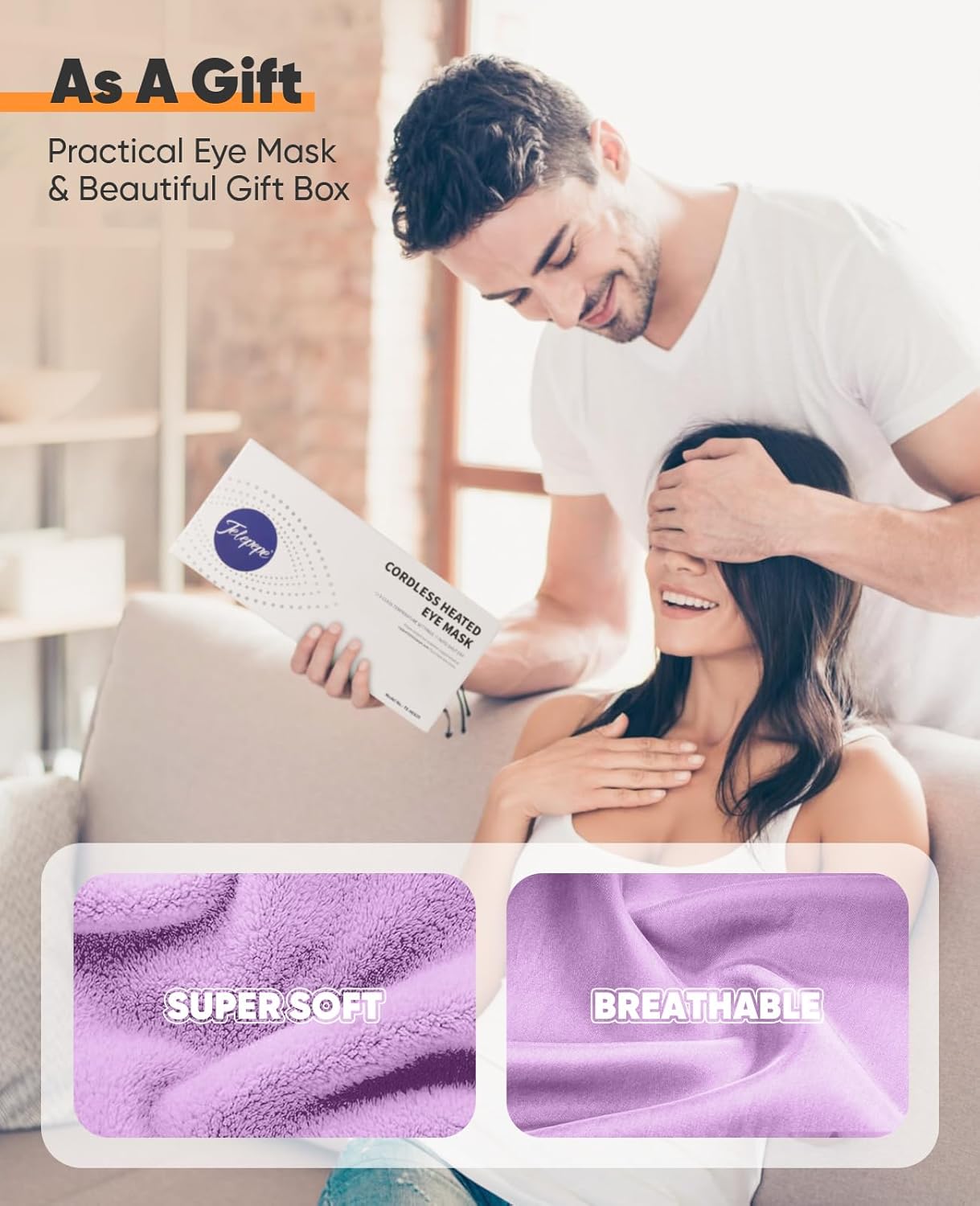 Heated Eye Mask, Cordless Warm Eye Compress for Dry Eyes Blepharitis, Light Blocking Heat Eye Mask for Men Women, 1000mAh Rechargeable Battery and Washable Cover (Black)
