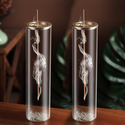 Eavida Incense Holder for Sticks [Anti-Ash Flying], Modern Insence-Stick Burner Holder with Removable Glass Ash Catcher, for Home Decor Yoga Meditation