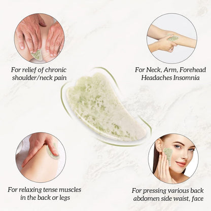 Jade Roller for Face, Facial Roller Massager Skin Care Tool, Gua Sha Facial Tools for Face, Neck, Eyes, Reduce Puffiness of The Skin - White