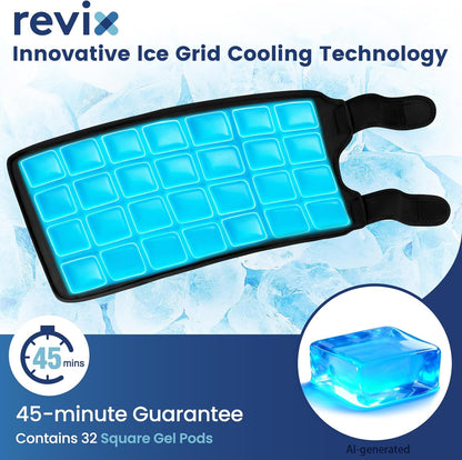 REVIX XXXL Knee Ice Pack Wrap Around Entire Knee, 45-Minute Long-Lasting Ice Pack for Knees with Ice Grid Gel Design, Cold Compress Therapy for Meniscus Tear, ACL (20"×10.7")