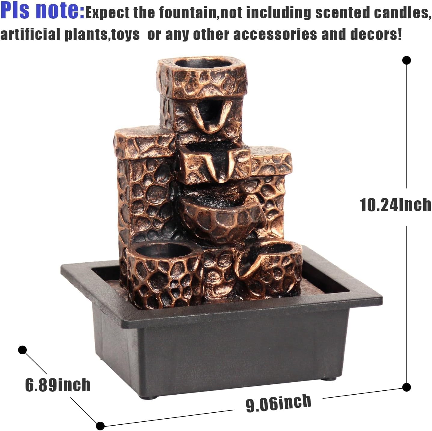 Tabletop Waterfall Fountain Indoor Themed Coral Seashell Tabletop Water Fountain Meditation (Ocean)