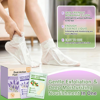 BESNEL 8Pack Moisturizing＆Foot Peeling Foot Mask, Teacher Appreciation Gifts, Hydrating Foot Masks Dry Cracked Feet, Soothing Moisturizer Socks Repair Rough Heels＆Baby Soft Feet(8Pack)