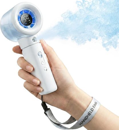 Handheld Turbo Misting Fan with LED Display & Safety Lock