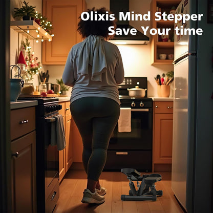 OLIXIS Stepper Machine with Resistance Bands - Mini Stair Stepper for Home Exercise, Portable Weight Loss & Full Body Workout Equipment